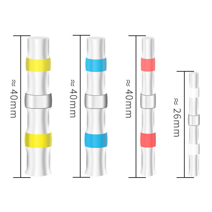 luxianiz-40pcs-solder-seal-wire-heat-shrink-butt-connectors-กันน้ำไฟฟ้าสายไฟขั้วต่อฉนวนบัดกรี-connector-iewo9238