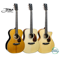 Tyma TF-12, TD-12, TG-12E กีต้าร์โปร่ง Tyma กีต้า หน้าไม้แท้ Top Solid, Back Side Indian Rosewood TF12 TD12 TG12 แถมฟรี! กระเป๋าบุฟองน้ำ