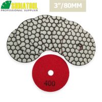 SHDIATOOL 7pcs 3inch 400 Diamond Dry Polishing Pads Resin Bond Flexible Sanding Disks For Granite Marble Ceramic Polisher Pad