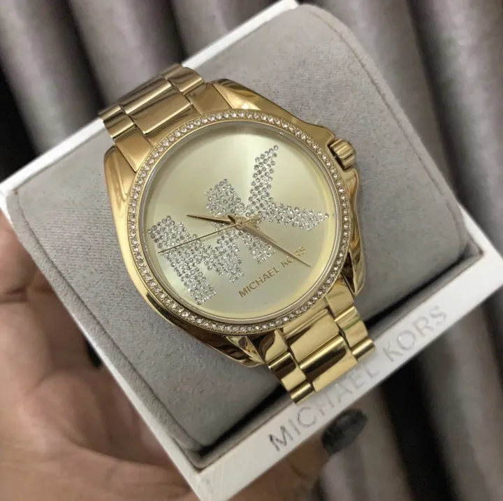 Michael Kors Stainless Steel Ladies Watch - MK6555 Bradshaw Pave Crystal  Bezel with MK Crystals in Dial Three-Hand Gold Watch | Lazada PH