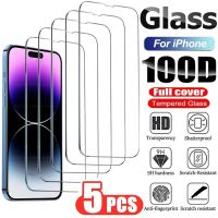 5Pcs Tempered Glass for IPhone 14 13 12 11 Pro Max Screen Protector for IPhone 12Mini 13Mini 7 8 14 Plus SE X XS XR 14Pro Glass Cables Converters