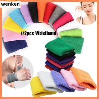 WENKEN 1/2pcs คุณภาพสูง วอลเลย์บอล บาสเก็ตบอล Unisex นุ่มสบาย วงเทนนิสมือ สายรัดข้อมือผ้าฝ้าย สายรัดข้อมือยิมเหงื่อ กีฬา Sweatband