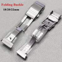 316L Stainless Steel Watch Band Buckle 18mm 20mm 22mm for Seiko Folding Buckle Adjustable Double Lock Button Silver Diver Clasp