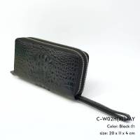 Prang Crocodile Leather Long Double Zip-Around Wallet กระเป๋าสตางค์ ใบยาว ซิปคู่ หนังจระเข้ C-W02H(XL)-AY