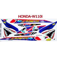 สติ๊กเกอร์ติดรถมอเตอร์ไซด์ลายการ์ตูน สำหรับ HONDA-W110i ลายฉลาม น้ำเงิน46