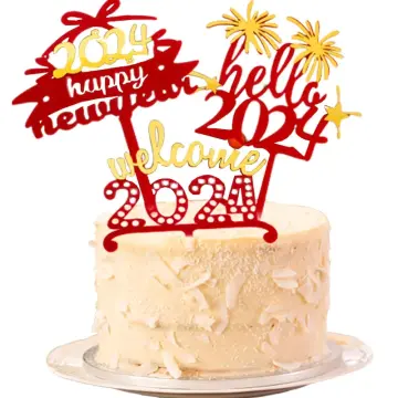 1pc 2024 Acrylic Cake Topper With Ins Style, For Christmas, New Year's And  Other Parties Cake Decoration