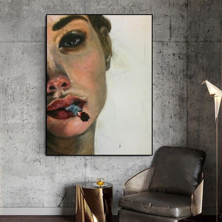 the-most-beautiful-girl-in-bukowski-figure-canvas-painting-posters-and-prints-wall-art-pictures-for-living-room-decor-cuadros