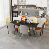 โต๊ะกินข้าวโมเดิร์น โต๊ะขยายได้  โต๊ะกินข้าว 4-6  ที่นั่ง 130-160ซม หินอ่อน ลักษณะ Extendable Rectangular Kitchen Dining Room Table Sintered Stone-top Flat Sided Oval Tube Table Legs