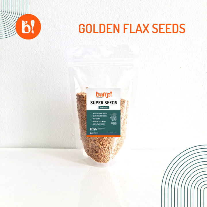 Burrp Seeds Golden Flax Seeds 100g 200g Sugarfree Low Carb Keto Low