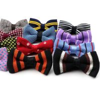 Single Deck Men 39;s Knitted Bowtie Leisure Striped Fashion Adjustable Butterfly Woven Designer Knitting Dress Knit Plaid Bow Tie