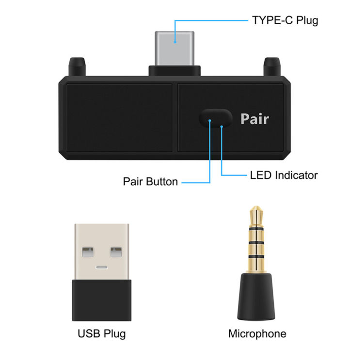 bluetooth-5-0-audio-transmitte-dongle-edr-a2dp-sbc-low-latency-usb-c-type-c-wireless-adapter-amp-mic-for-nintendo-switch-ps4-tv-pc