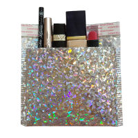 20PCS Holographic Metallic Bubble Mailer Gift Packaging Glamour Colorful Silver Shades Foil Cushion Padded Shipping Envelopes