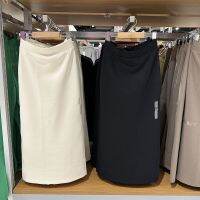 UNIQLO กระโปรงยาวเข้ารูปลำลองสำหรับผู้หญิง,Y460734ห้องลองเสื้อแห้งเร็วพอดีตัวแห้งเร็วกระโปรงกระโปรงบางเดินทาง