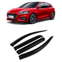 ที่บังแดดประตูด้านข้างสำหรับ Ford Focus 4 MK4 2019 2020 2021 + ที่ลมฝนม่านบังแดดที่เบนม่านบังแดดแบบมีช่องระบายอากาศ