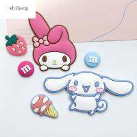 SHIHENG 5ชิ้นเครื่องประดับอัญมณี Kuromi Cinnamoroll DIY เสน่ห์พวงกุญแจแพทช์ตุ๊กตาปะแต่งงานฝีมือน่ารัก Aksesoris Sepatu