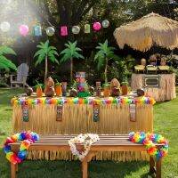 【YF】 Color Table Skirt Hawaiian Decoration  Theme Luau Birthday Wedding Supplies