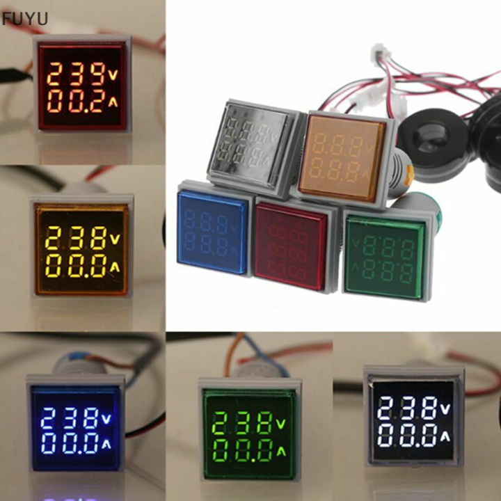 fuyu-digital-led-dual-display-voltmeter-meter-เครื่องวัดแรงดันไฟฟ้า-ac-60-500v-0-100a