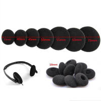 10ชิ้นโฟมแผ่นรองหูฟัง,หูฟังเปลี่ยนฟองน้ำครอบคลุม Ear Cushions ชุดหูฟัง Earmuffs Eartips 18มม. 35มม. 45มม. 50มม. 60มม. 70มม.