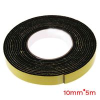 Black Single Sided Self Adhesive Foam Tape Sponge Rubber Strip Door Seal Waterproof Anti-collision Window 5M 1Set 10mm Adhesives  Tape