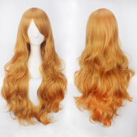 Hot JOY &amp; BEAUTY ผู้หญิงผมสังเคราะห์สีแดงสีชมพูสีฟ้าสีส้ม Curly Body Wave ผมสำหรับผู้ใหญ่เส้นใยอุณหภูมิสูงคุณภาพวิกผมฮาโลวีน