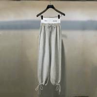 wang logo ribbon high waist sweat pants sport casual pants