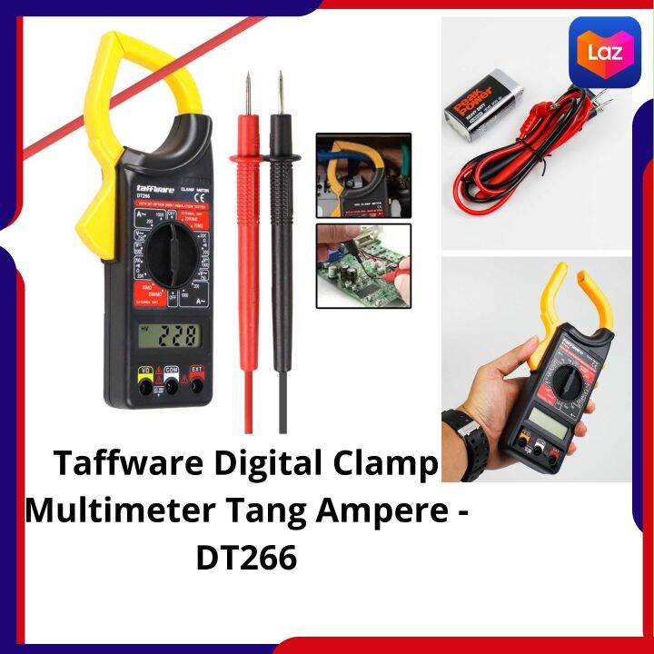 COD Taffware Digital Clamp Multimeter Tang Ampere DT266 / alat ukur
