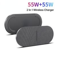 GYSO 55W Dual 55W Fast Wireless Charger for Samsung S21 S20 S10 iPhone 14 13 12 11 XS XR X 8 Airpods 3 Pro 2 In 1 Charging Pad