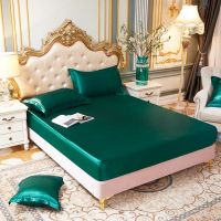 【hot】！ High-End Rayon Fitted Sheet Silky Color Bed Elastic Band Sheets Bedsheet Mattress Cover 140x200 160x200