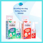 Xịt chống sâu răng Midkid vị nho 30mL, vị táo 20mL vị ngọt thơm