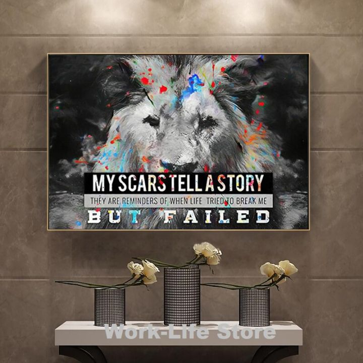 Motivational Quote Art Posters and Prints on Canvas Painting Decorative Wall  Art Picture Office Decor Graffiti Art Lion Letter 0812 Lazada PH
