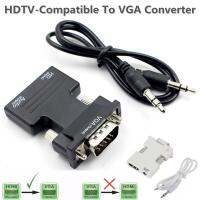 HDTV-Compatible To VGA Converter With 3.5mm Audio Cable For PS4 PC Laptop TV Monitor Projector 1080P HD Female To VGA Male Adapt Adapters