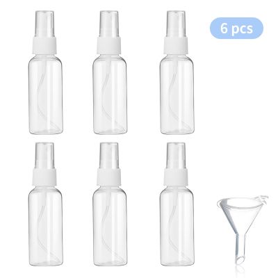 【CW】 DUcare 6PCS Transparent Spray Bottles 50ml Plastic Refillable Containers