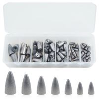 [HUYE Outdoor Store] 83Pcs Bullet Fishing Weights Sinkers Worm Weight For Bass Fishing Texas Rigs น้ำเค็มน้ำจืดอุปกรณ์ตกปลา