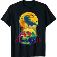 New Arrivals Adult Clothes Vaporwave Skull &amp; Raven Halloween Retro Aesthetic Art T-Shirt Christmas Gift