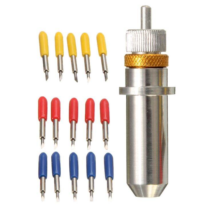 15 PCS 30/45/60 Degree Vinyl Cutter Carbide Blades with Blade Holder
