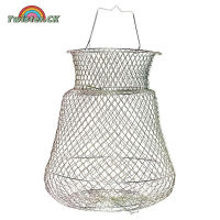 Twister.CK Metal Rustproof Fish Basket Collapsible Fishing Net Cage Fish Baskets For Live Fish Robust Easy To Use