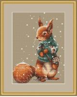 【CC】 little squirrel with backpack26-32 NeedleworkDIY 14CT Unprinted stitch kits Set Cross-Stitching