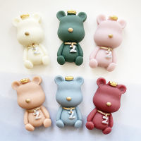 6Pcs เรซิ่น Kawaii Bear Figurines Miniature Craft Fairy Garden เครื่องประดับ Miniature Dollhouse อุปกรณ์ตกแต่งบ้าน  toyของขวัญสำหรับเด็ก ef toy