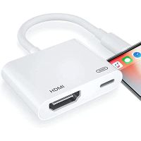 อะแดปเตอร์แปลง Lightning เป็น HDMI ตัวแปลงหน้าจอ1080P พร้อมชาร์จพอร์ตใช้ได้กับ/Ipad ไปยังโปรเจคเตอร์/จอมอนิเตอร์