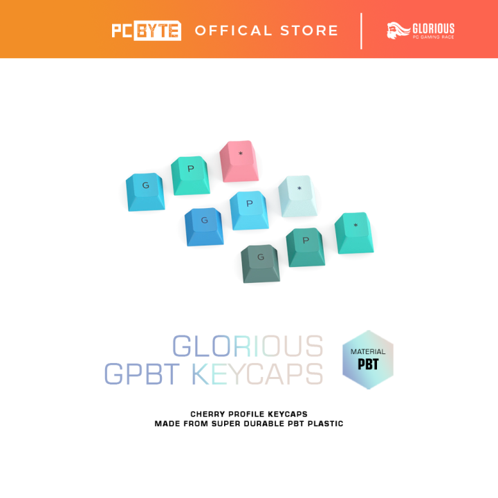 Glorious GPBT Keycaps Set Black Ash/Caribbean Ocean/Olive/Pastel/Rain