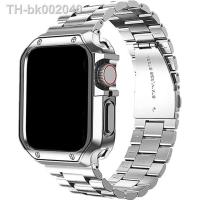 ✾☸ TPU Protector Case Metal Strap For Apple Watch Ultra Band 49mm 45mm 44mm 41mm 40/38 Stainless steel Bracelet series 3 5 6 se 7 8