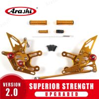 ที่วางเท้าชุดหลังซีเอ็นซีที่ปรับได้ Arashi สำหรับ KAWASAKI NINJA ZX10R ZX 10R 2008 2009 2010ที่รองเท้าหมุดที่พักเท้าด้านหลังสีทอง ZX-10R