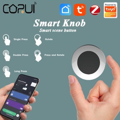 CORUI Tuya ZigBee Smart Knob Wireless Scene Switch Button Controller Battery Powered Automation Scenario Smart Life Smart Home