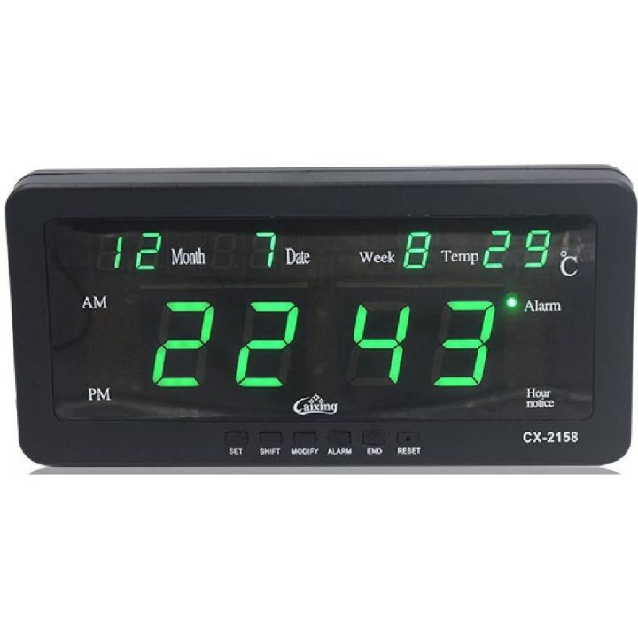 นาฬิกาดิจิตอล-led-digital-clock-รุ่น2158-นาฬิกาดิจิตอลติดผนัง-ตั้งโต๊ะสามารถใช้ได้ทั้งไฟรถและไฟบ้าน-นาฬิกาไฟ-นาฬิกาปลุก-นาฬิกาไฟ