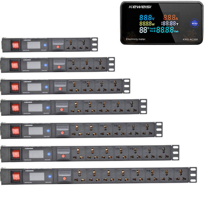 PDU Power Strip IEC C14 Input with LCD display voltmeter ammeter power