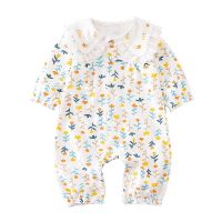 Vlinder baby girl plants printed cotton jumpsuit infant spring clothing