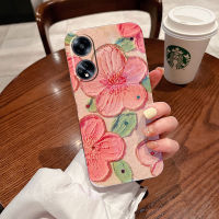 เคสโทรศัพท์ OPPO A58 สวยเงางามบลูเรย์ภาพวาดสีน้ำมันสามมิติสไตล์ดอกไม้ปลอกยางแบบนิ่มเคสoppo a58 เหมาะสำหรับเด็กผู้หญิงเคสโทรศัพท์แบบฝาพับ