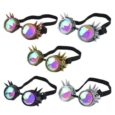 △▧✴ Steampunk Goggles Sunglasses Men Women Kaleidoscope Glasses Rave Festival Holographic Retro Party Cosplay Goggle Eyewear