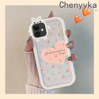 เคส Chenyyka สำหรับ iPhone 11 11 Pro 11 Pro Max เคสแฟชั่นรักดอกไม้รูปโบว์มอนสเตอร์ตัวน้อยเคสนิ่มทนต่อการขัดถูเคสโทรศัพท์โปร่งใส TPU ที่คลุมป้องกันเลนส์กล้องถ่ายรูปซิลิกาเจล