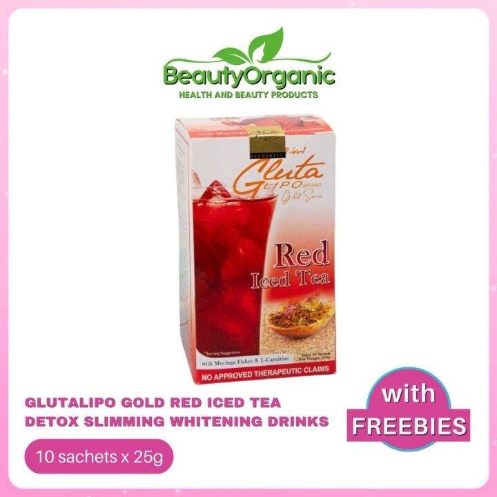 [Spot] Gluta Lipo Red Iced Tea Detox Slimming Whitening (10 sachets
